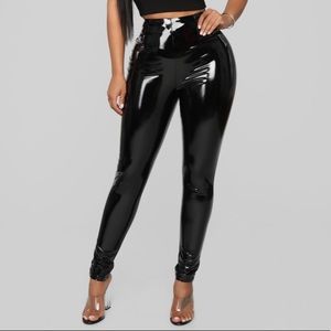 Black Vinyl shiny pants
